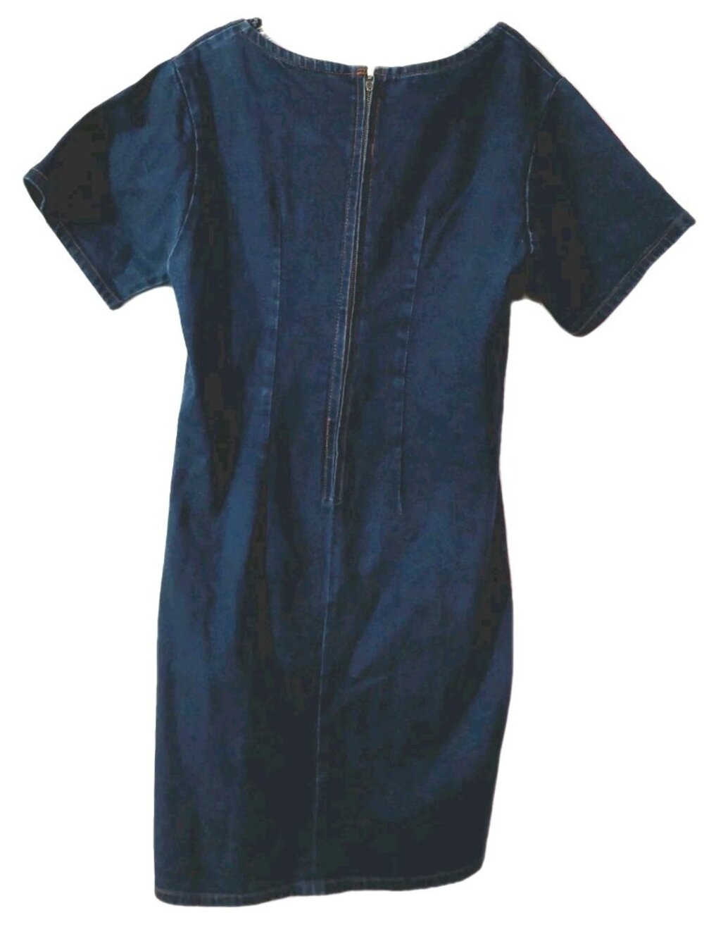 Starwear Jeans Denim Dress Size Medium Fringe Leather Accents Vintage READ - Picture 2 of 8